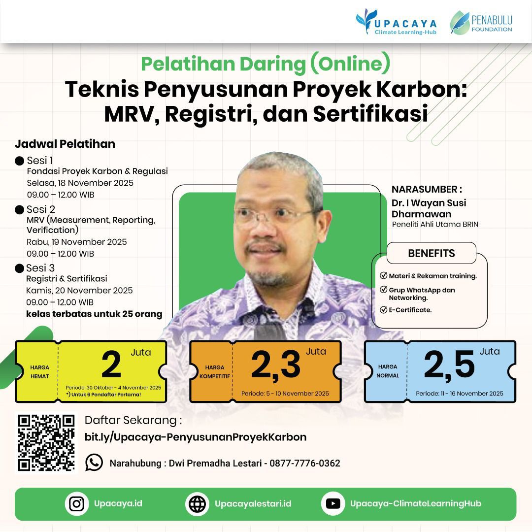 Teknis Penyusunan Proyek Karbon – MRV, Registri, dan Sertifikasi